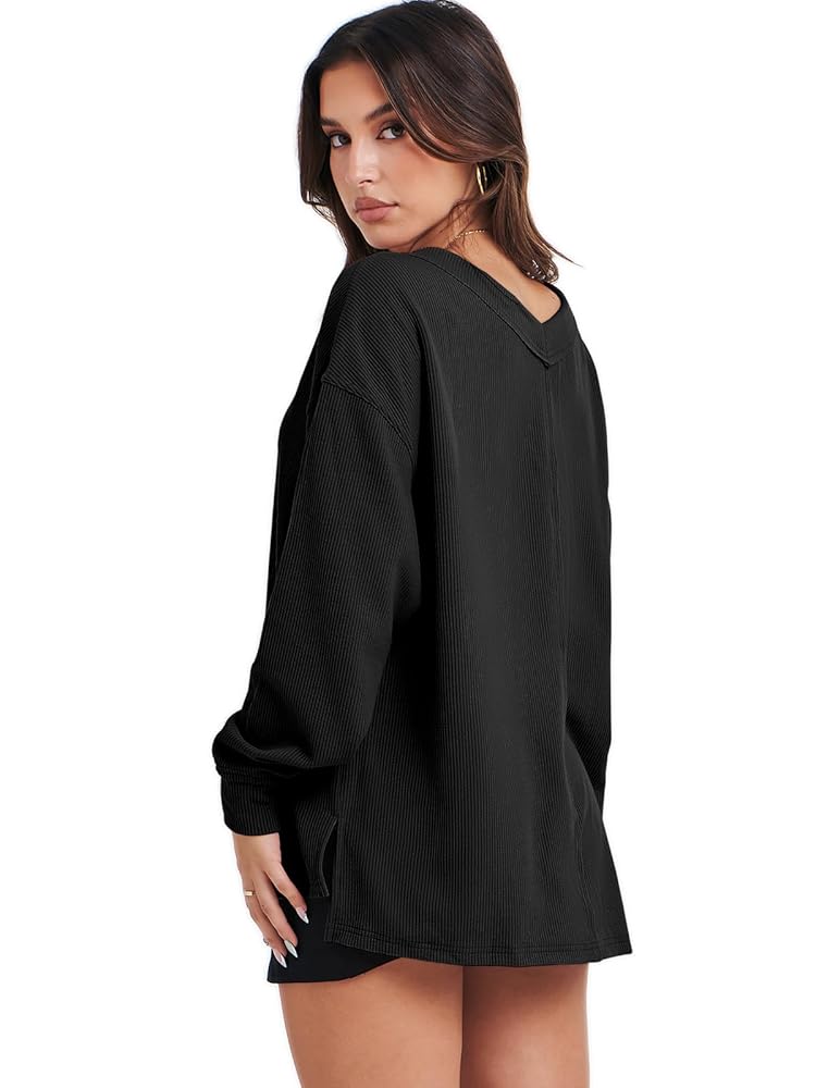 ANRABESS Oversized Long Sleeve Shirts for Women Off the